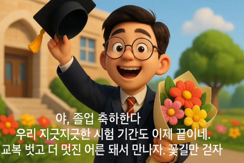졸업하는 학생 꽃다발