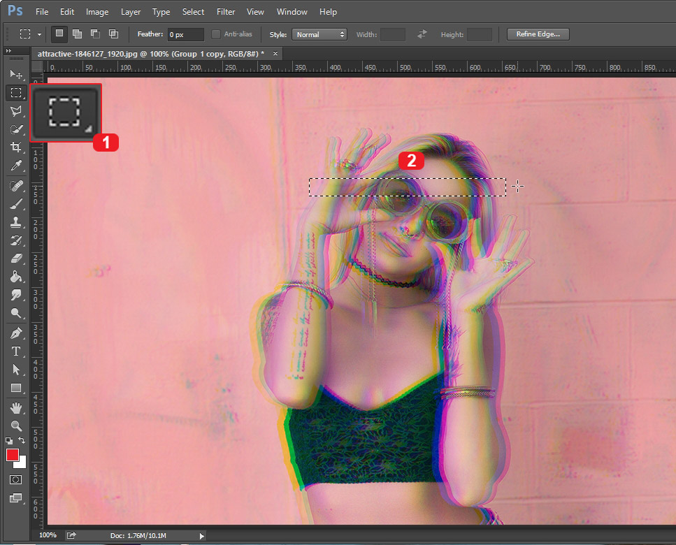 photoshop glitch effect