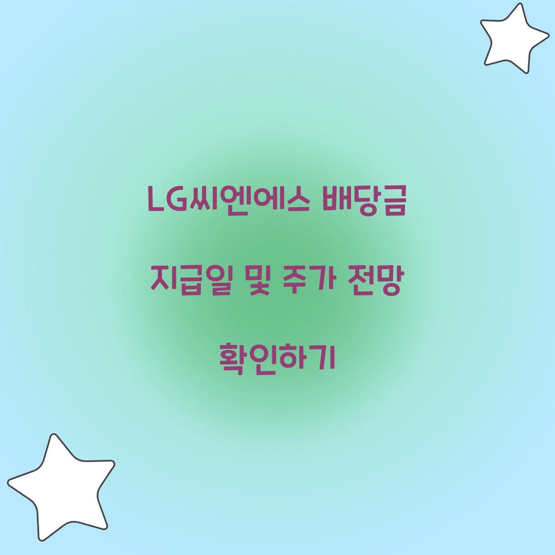 LG씨엔에스 배당금 지급일