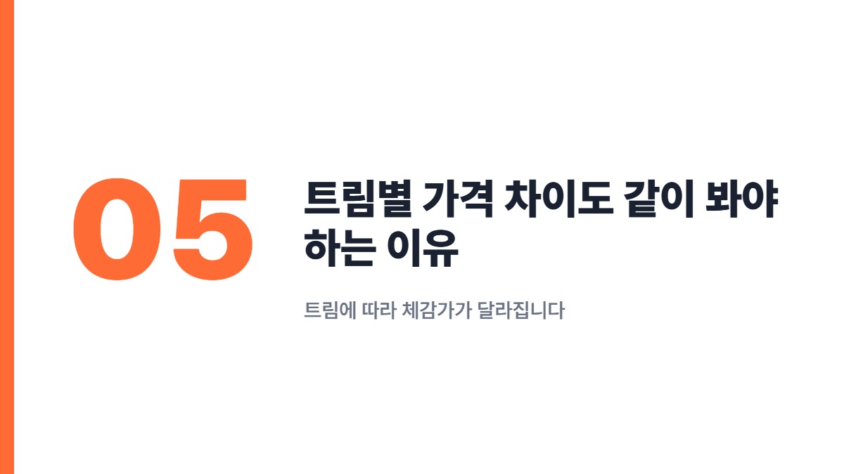 트림별 가격 차이도 같이 봐야 하는 이유 — 트림에 따라 체감가가 달라집니다
