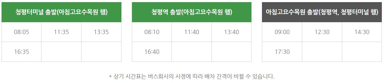 비수기운행 (2, 3, 7, 8, 9, 12월)