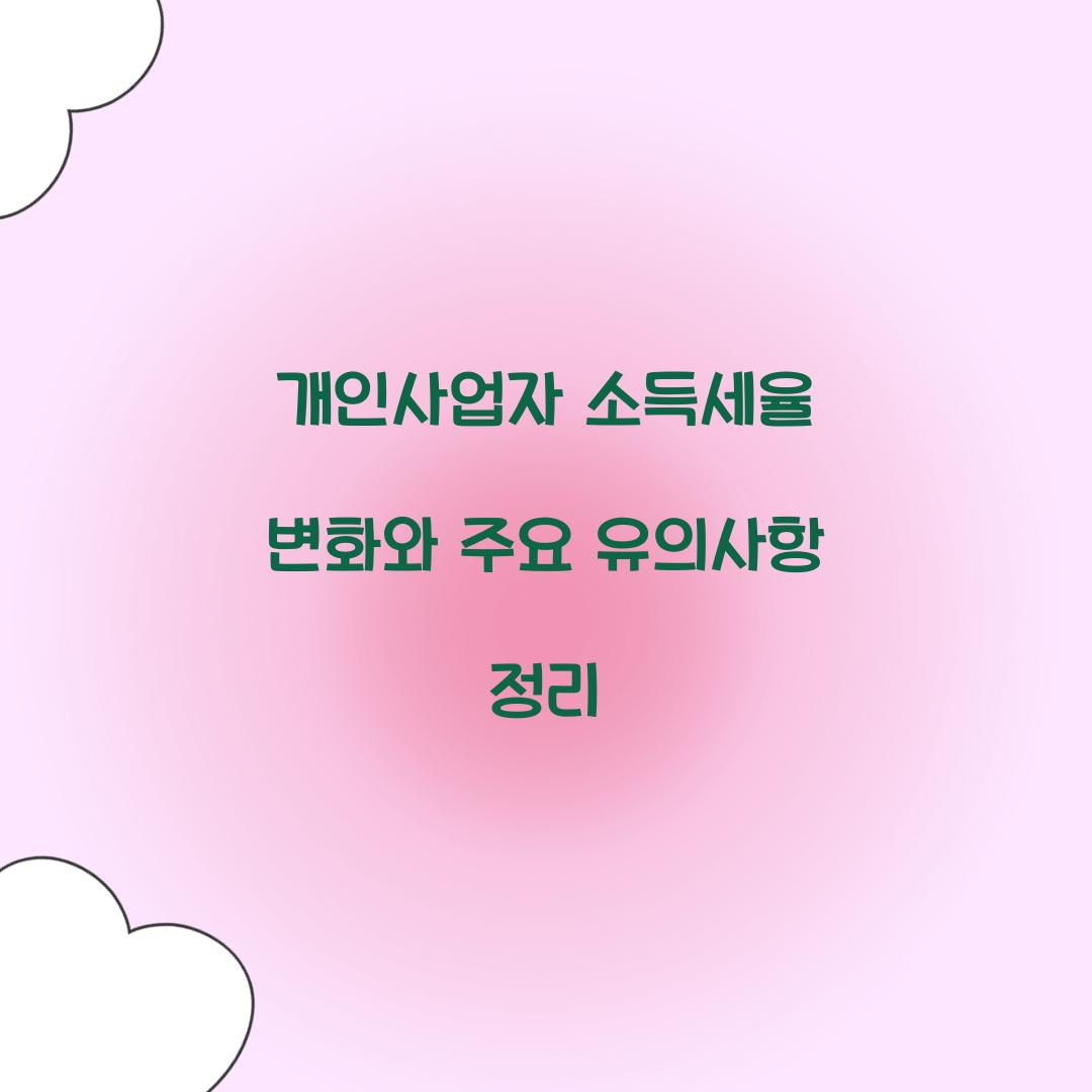 개인사업자 소득세율