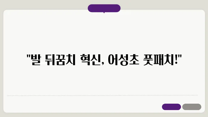 어성초 풋패치의 효과 및 특징