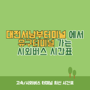 대전서남부터미널에서 유구터미널 가는 시외버스 시간표 최신정보