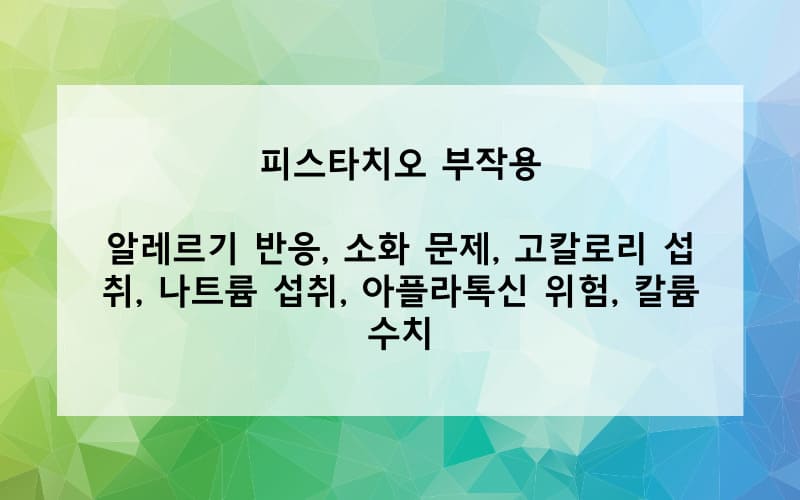 피스타치오 부작용은?