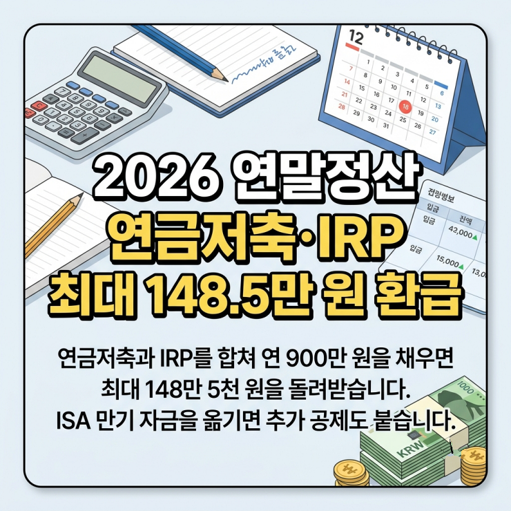 2026 연말정산 연금저축 절세방법