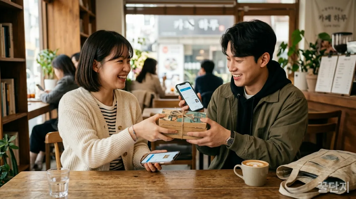 중고 거래 앱을 통해 물건을 교환하며 가치 소비를 실천하는 한국인들