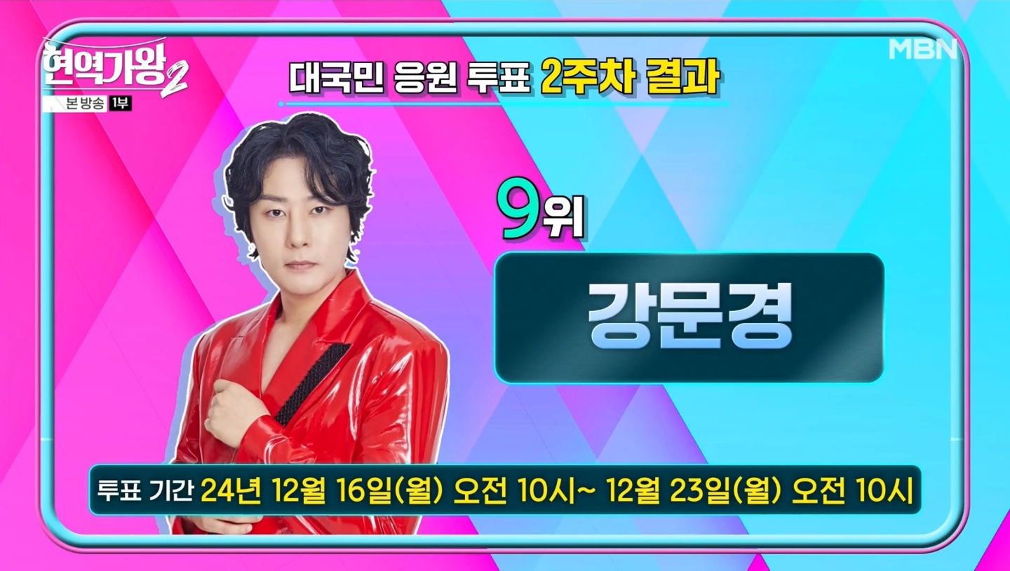 현역가왕2 2주차 투표순위 9위