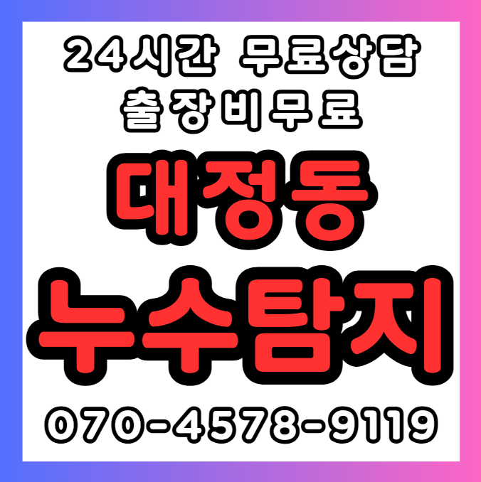 대정동 누수 긴급 출동1