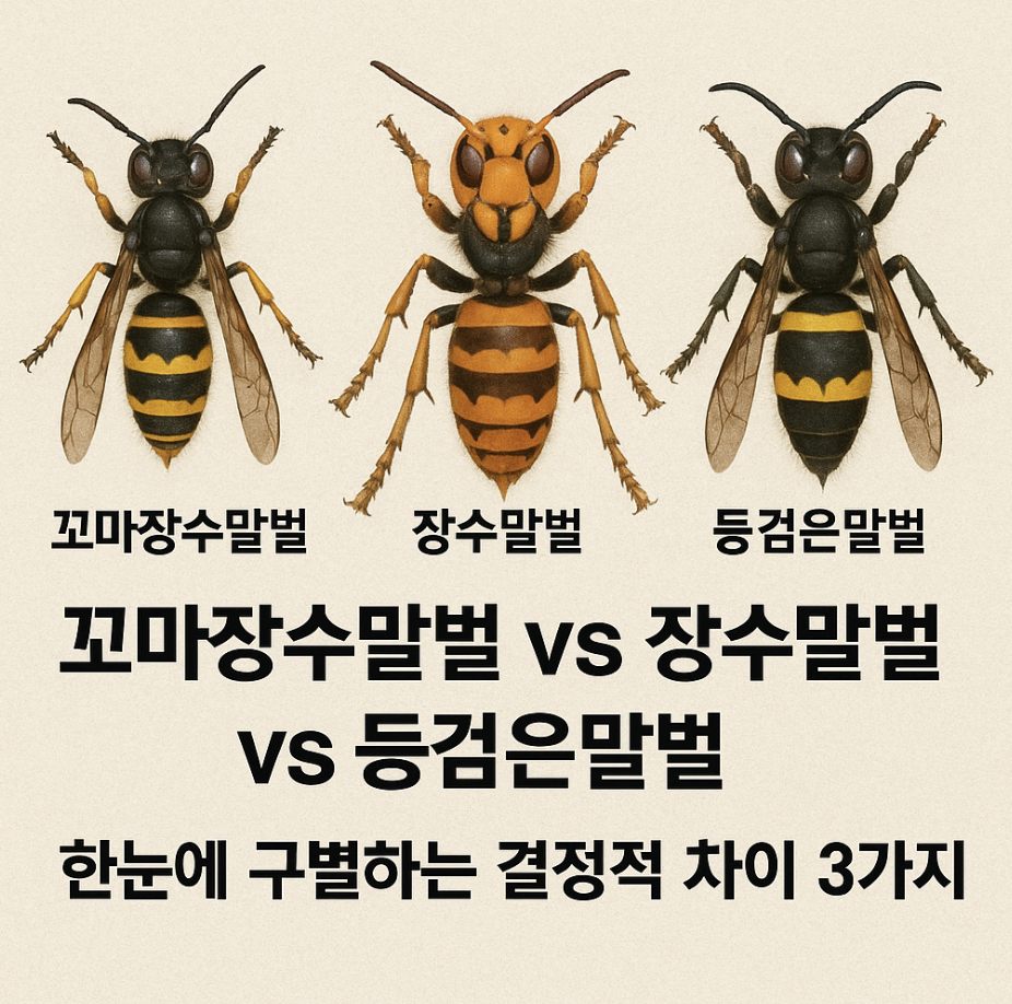 꼬마장수말벌 vs 장수말벌 vs 등검은말벌, 한눈에 구별하는 결정적 차이 3가지