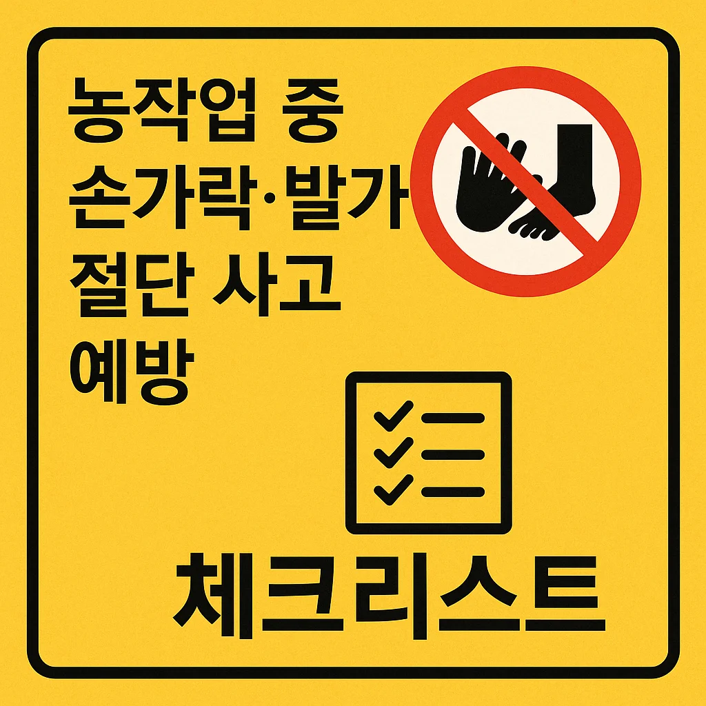 농작업안전관리 : “순간의 실수, 평생의 후회”