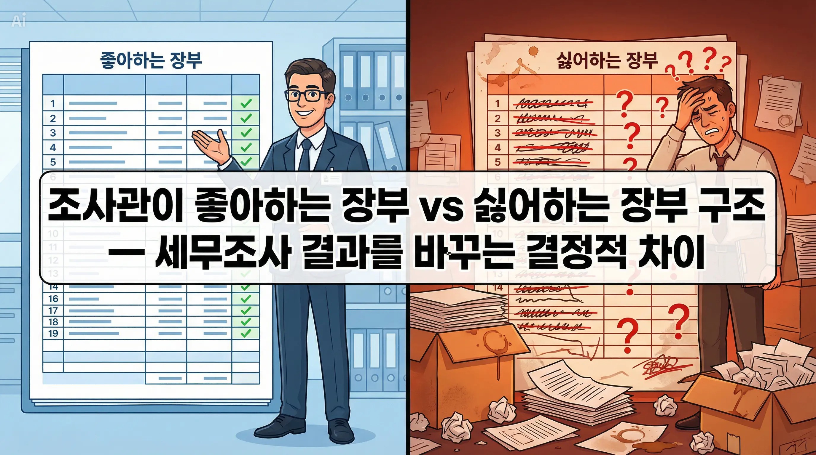 조사관이 좋아하는 장부 vs 싫어하는 장부 구조 &mdash; 세무조사 결과를 바꾸는 결정적 차이