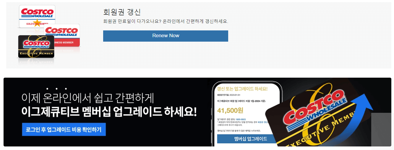 코스트코 회원권 갱신
