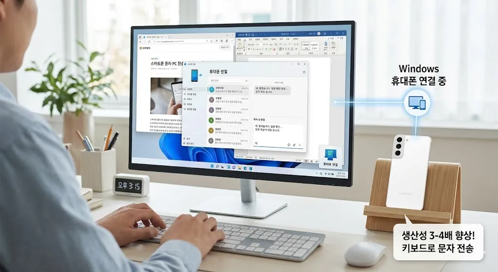 스마트폰 문자 PC 전송 (Windows 연동, 휴대폰 연결, 생산성)