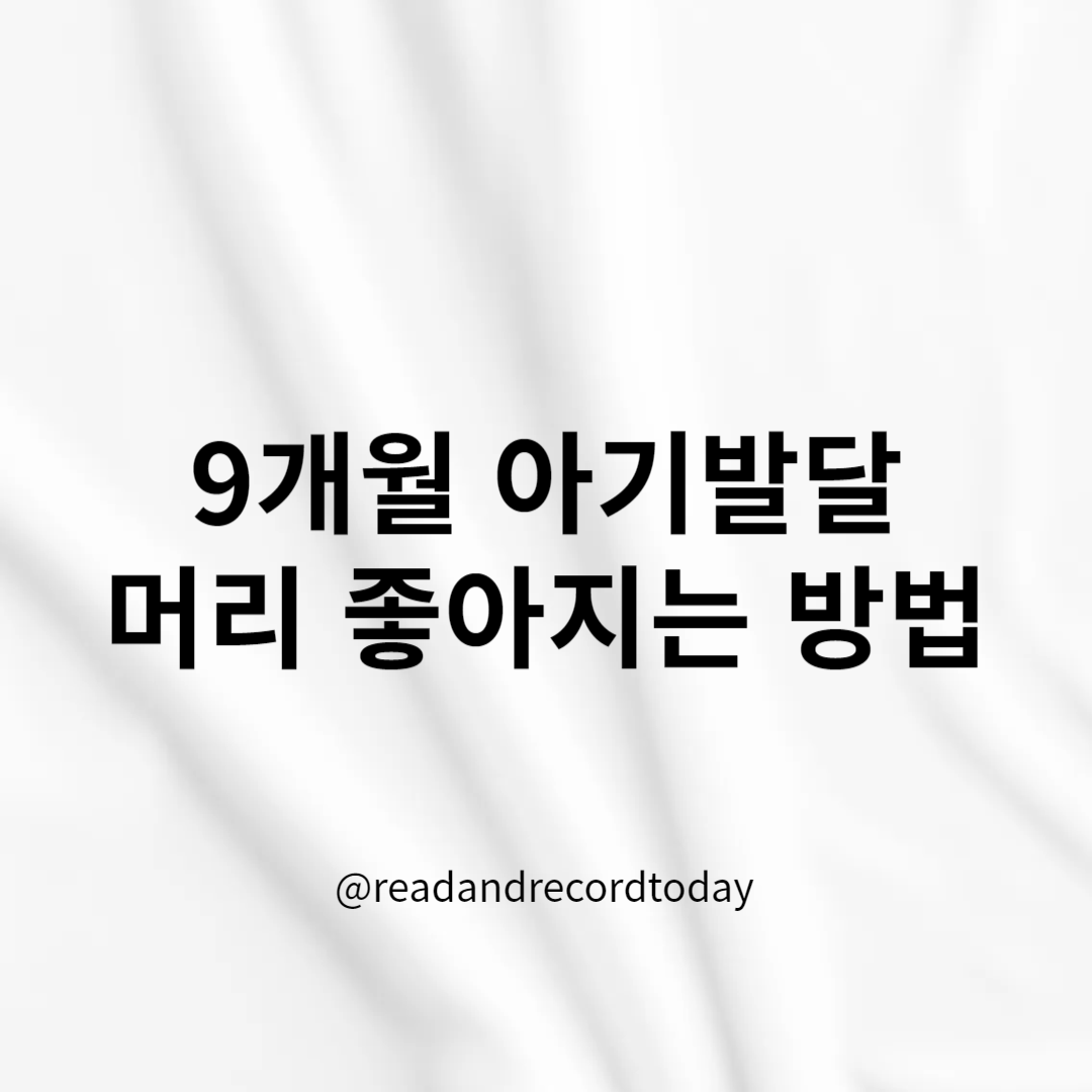 9개월 아기발달과 머리 좋아지는 방법