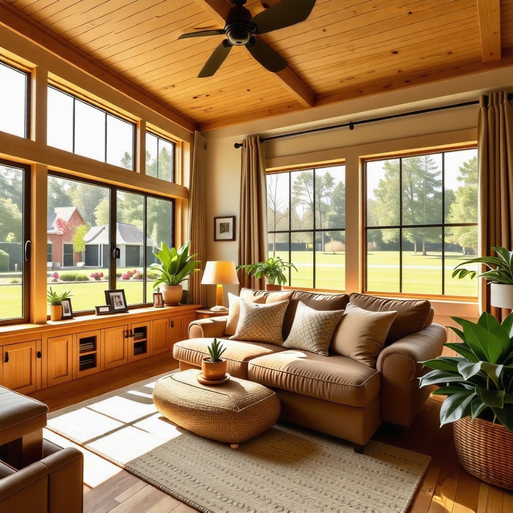 따뜻하고 아늑한 단독주택 내부 인테리어를 보여주는 이미지로, 생활 공간의 편안함을 전달합니다.