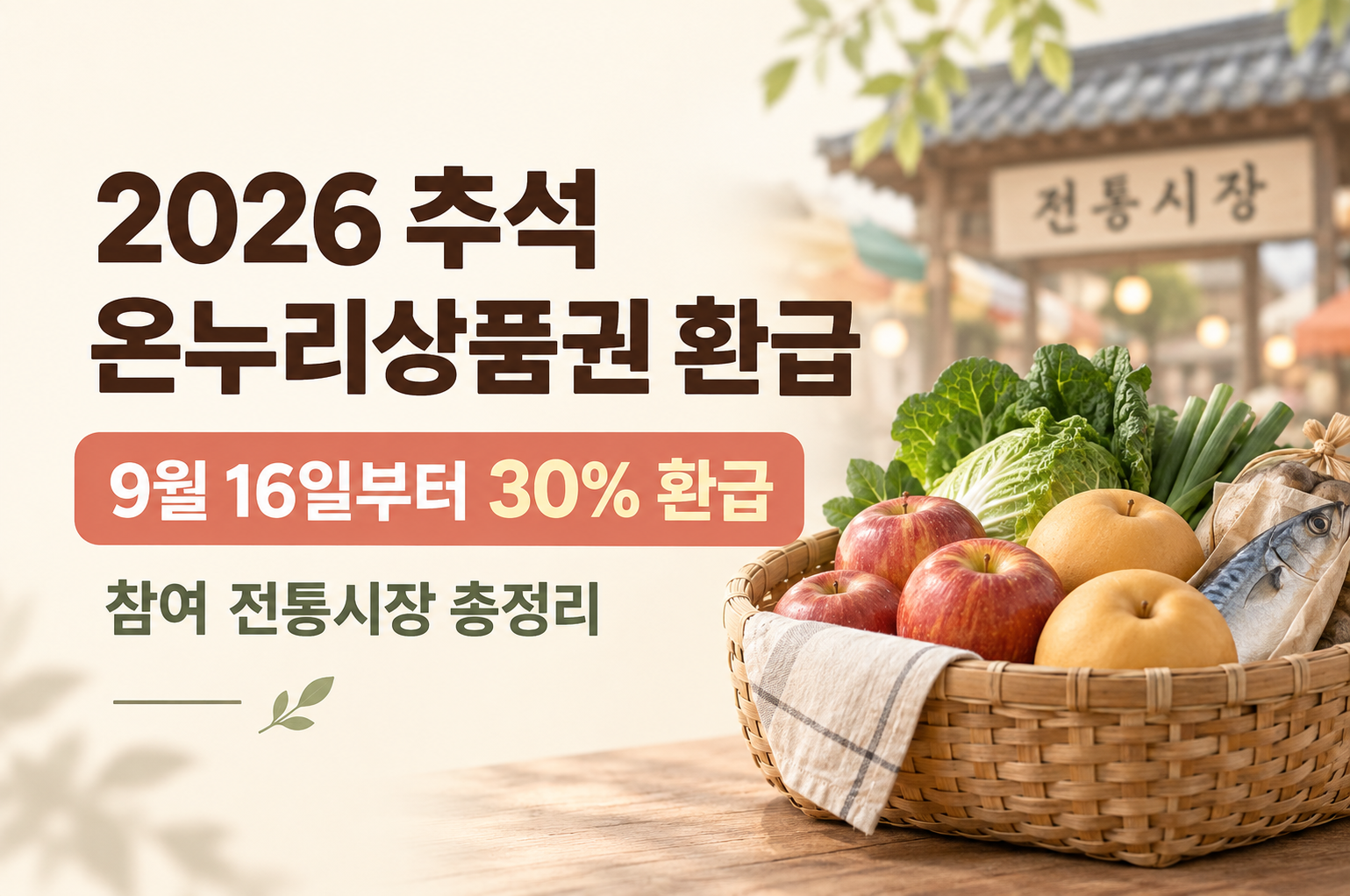 2026 추석 온누리상품권 환급｜