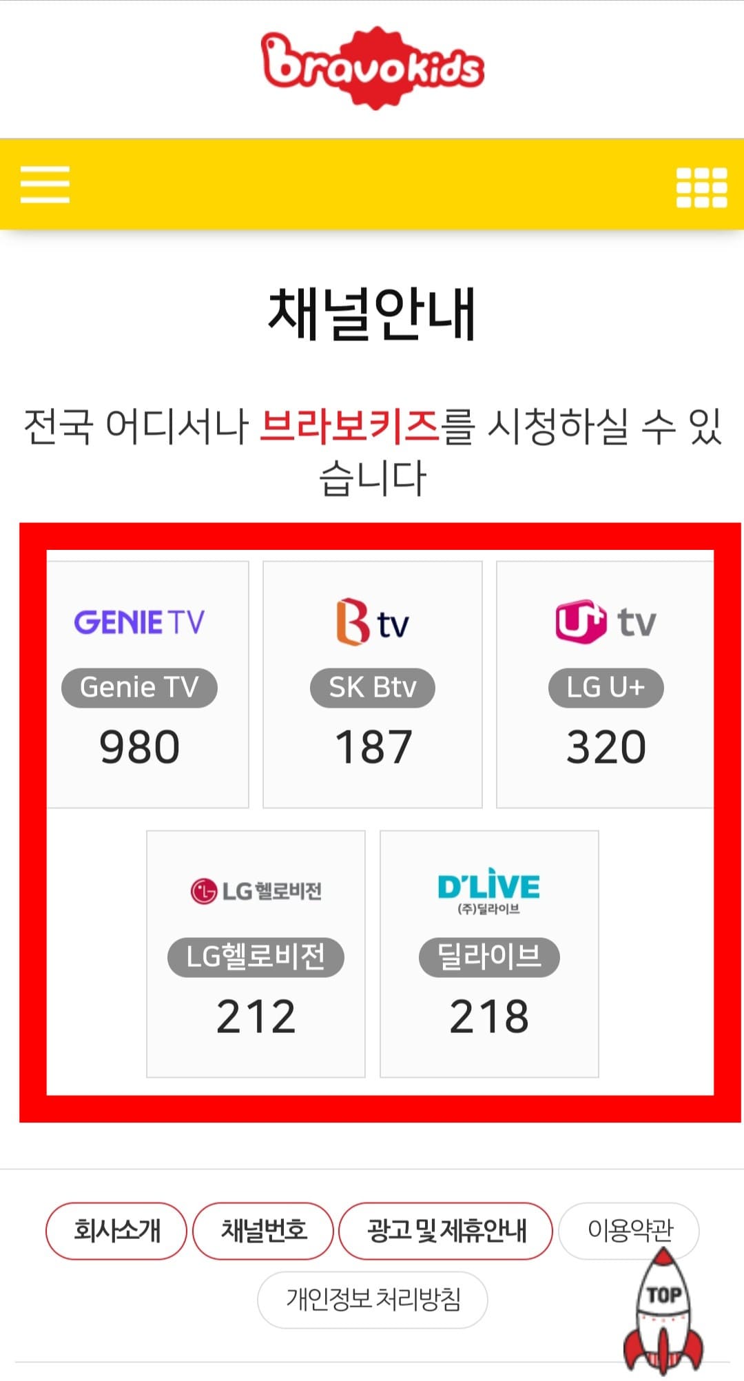 브라보키즈-편성표-및-채널번호-확인하는-법-브라보키즈의-채널-번호는-KT-지니TV-980번,-SK-Btv-187번,-LG-U+TV-320번,- LG헬로비전-212번,-딜라이브-218번에서-확인할-수-있습니다.