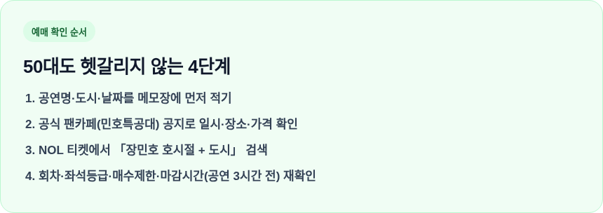 장민호 콘서트 예매 확인 4단계