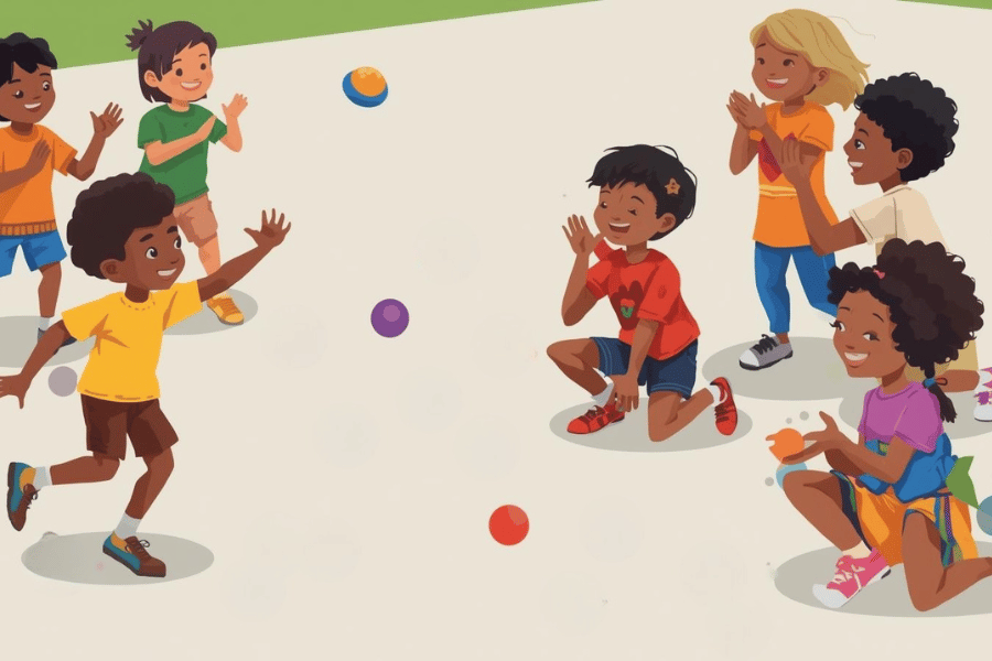 전통놀이 고무공 튕기기 놀이