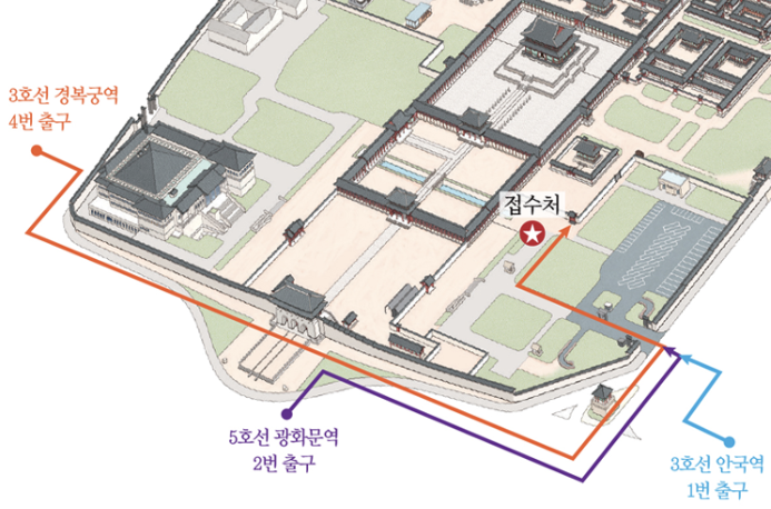 지하철 이용 경복궁 찾아오기