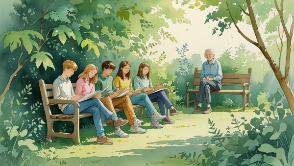 청소년에게는 회복할 공간과, 그 회복을 __조용히 지켜봐주는 존재__가 필요합니다에 관한 그림