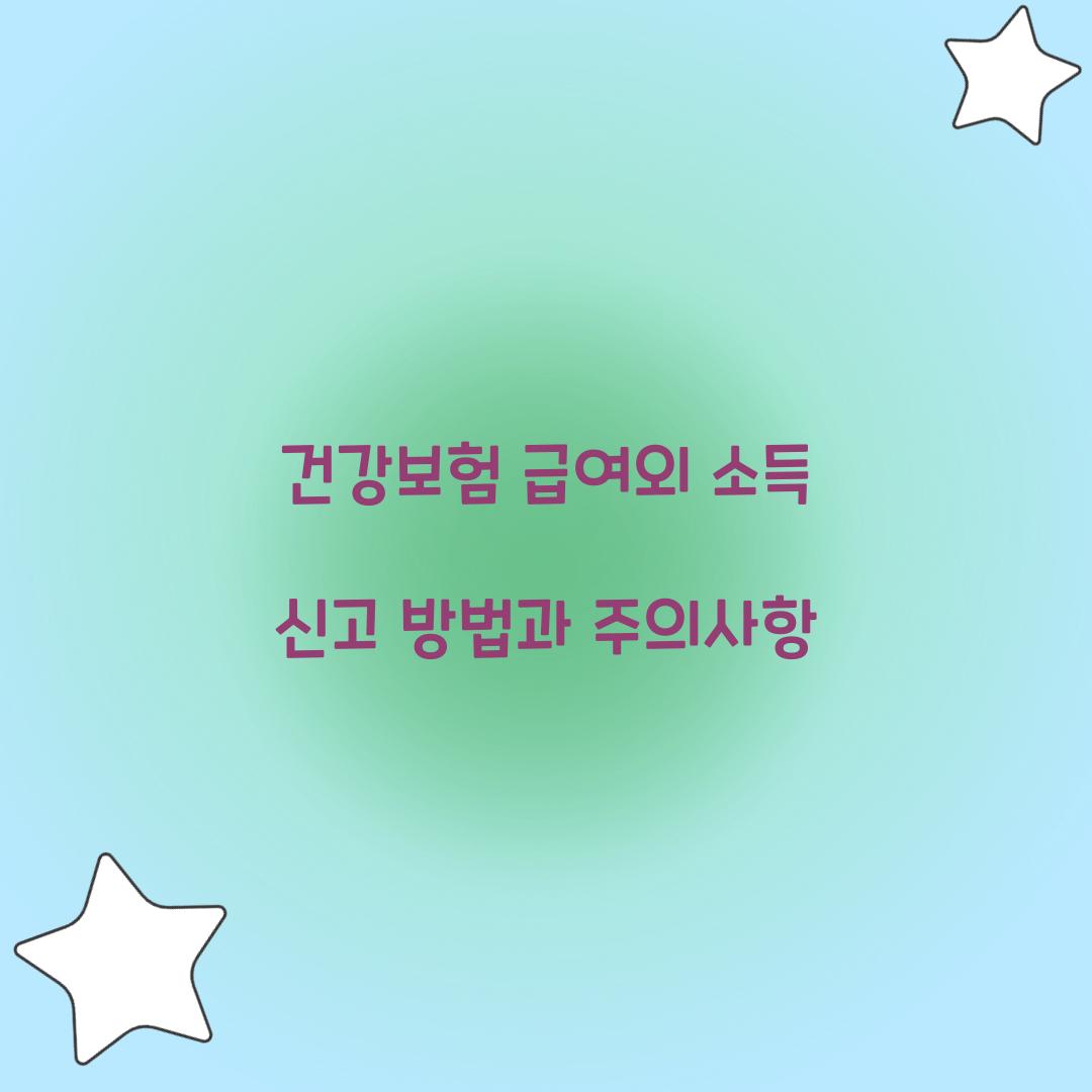 건강보험 급여외 소득