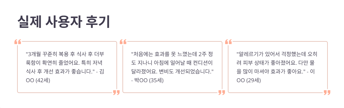 실제 사용자들이 말하는 솔직 후기