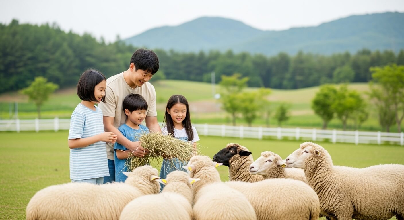 초등학교 여름방학 대관령 양떼목장