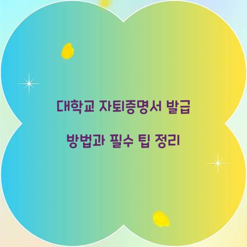 대학교 자퇴증명서 발급