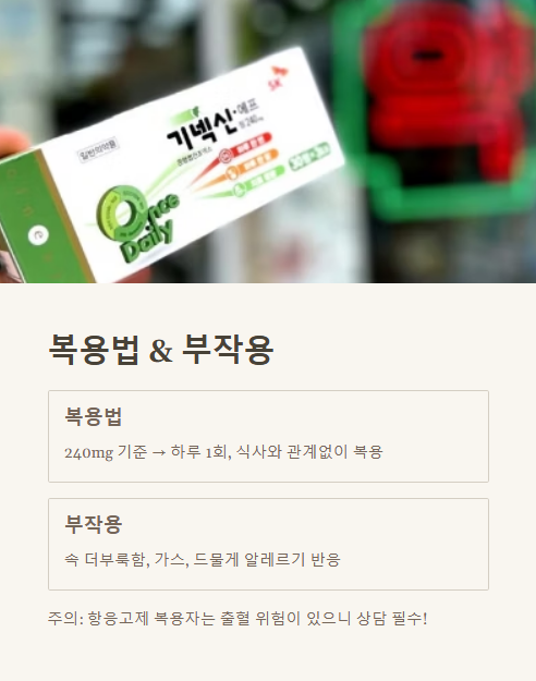 복용법과 부작용