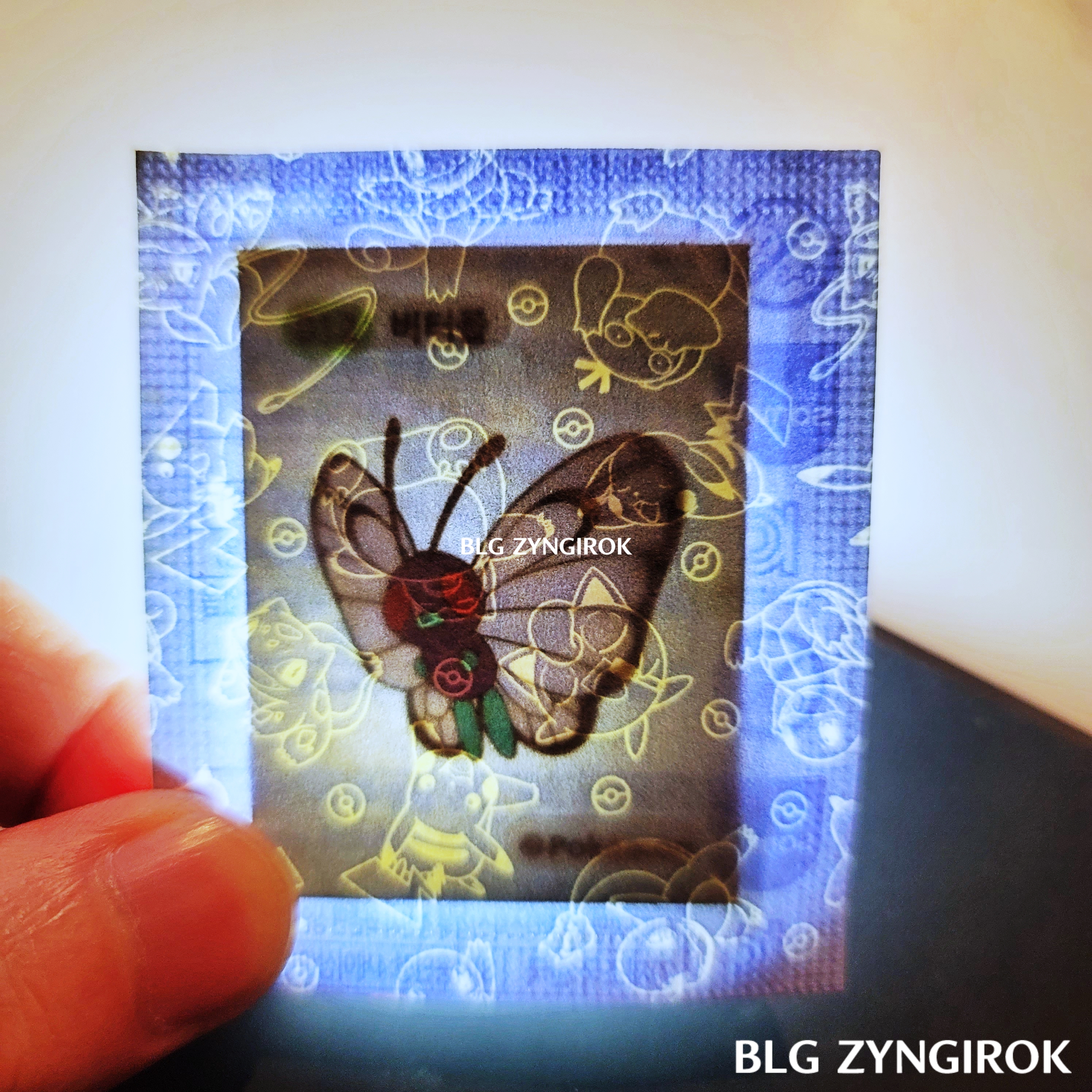 띠부띠부씰-버터플을-들고있다.