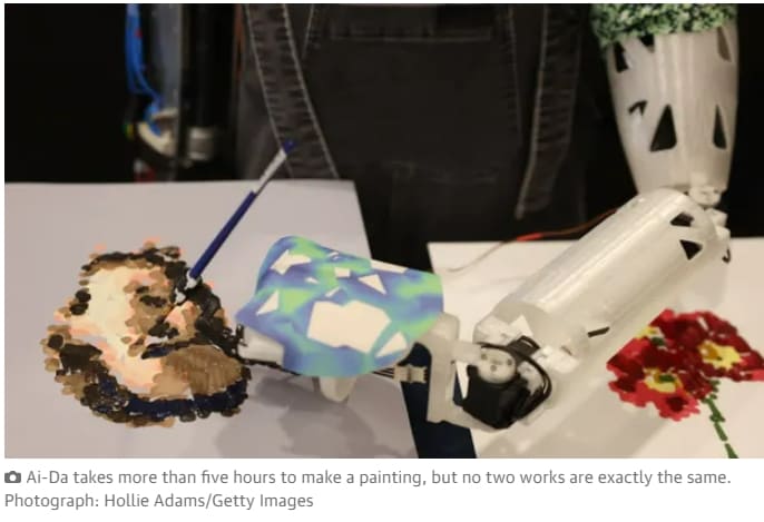 놀라운 그림 실력 보여주는 세계 최초 로봇화가 '아이다 VIDEO:'‘Mind-blowing’: Ai-Da becomes first robot to paint like an artist