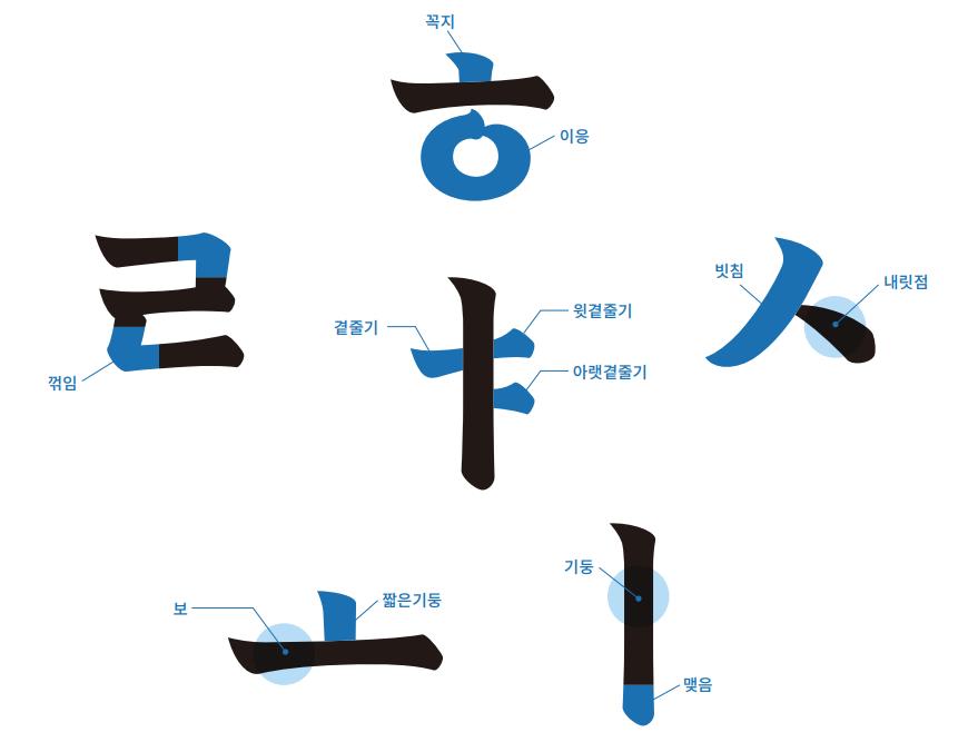 충주김생체 한글 구조