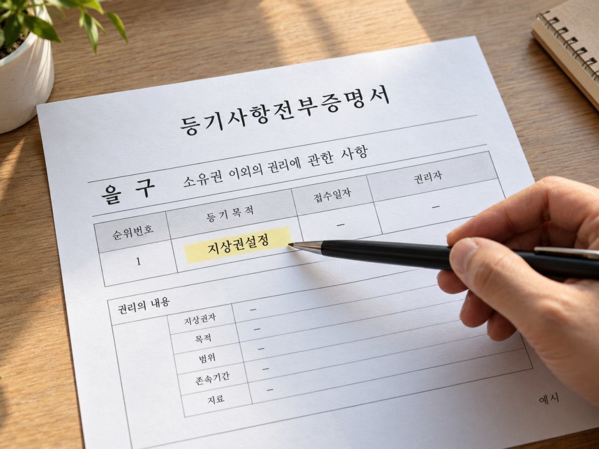 지상권은 토지 사용에 영향을 주는 권리입니다
