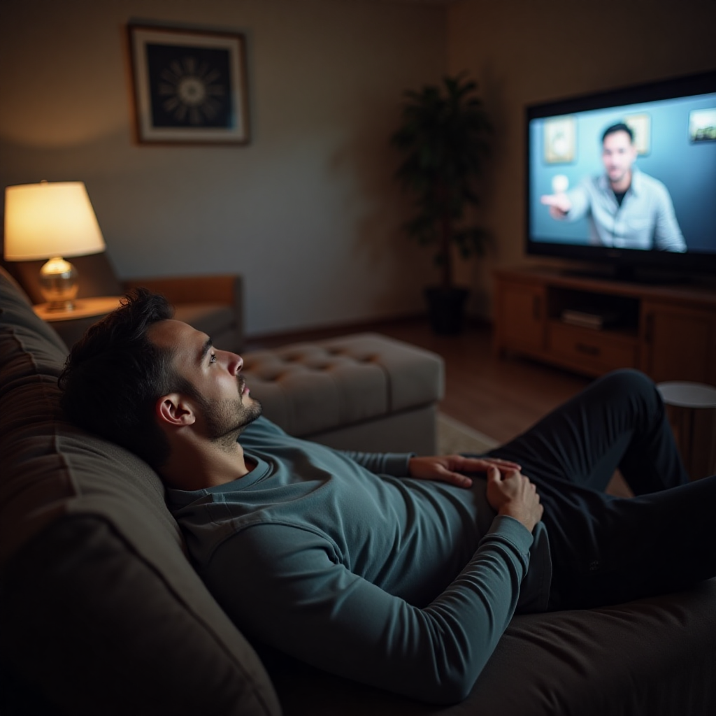 사진-TV를 보는 남편