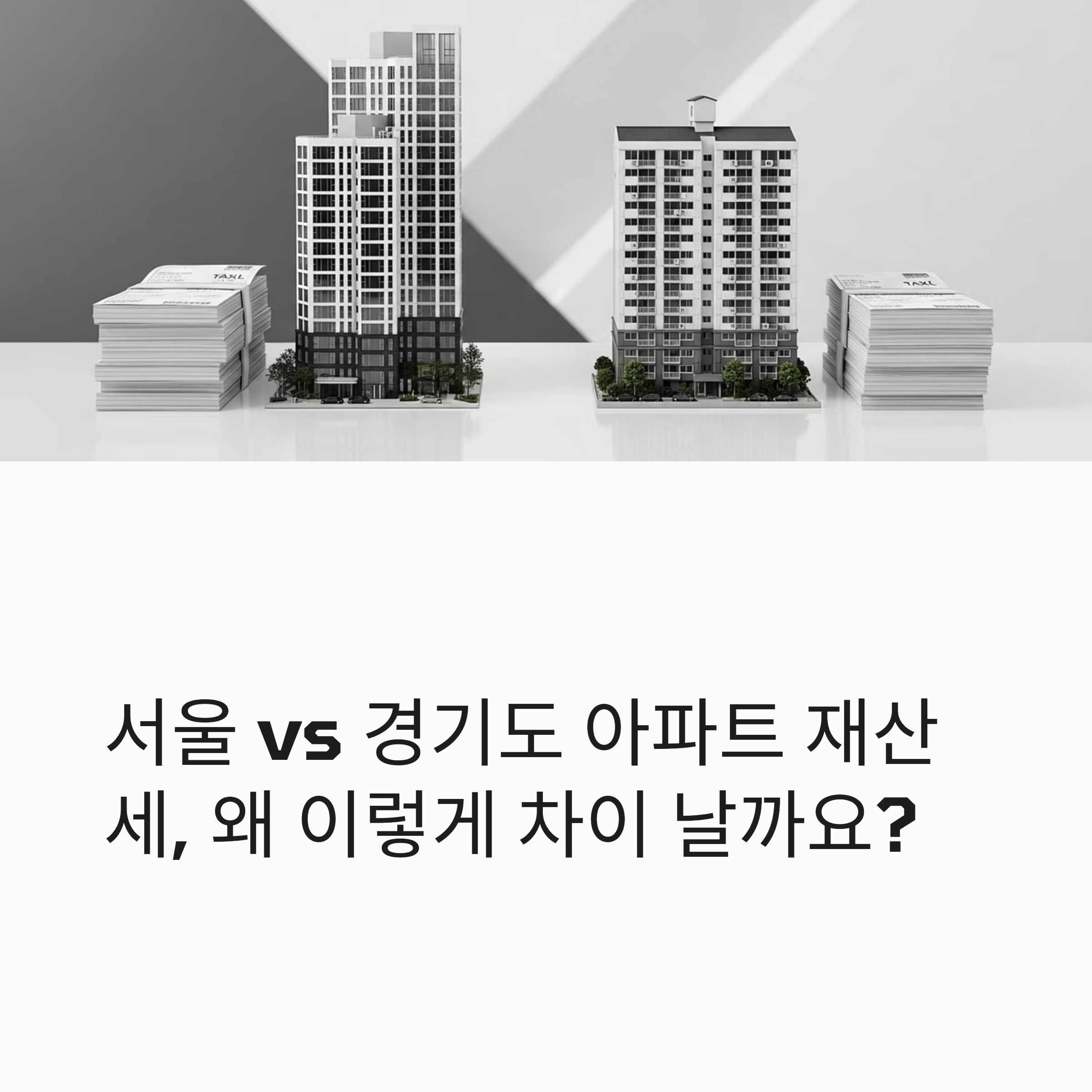 서울 vs 경기도 아파트 재산세, 왜 이렇게 차이 날까요?