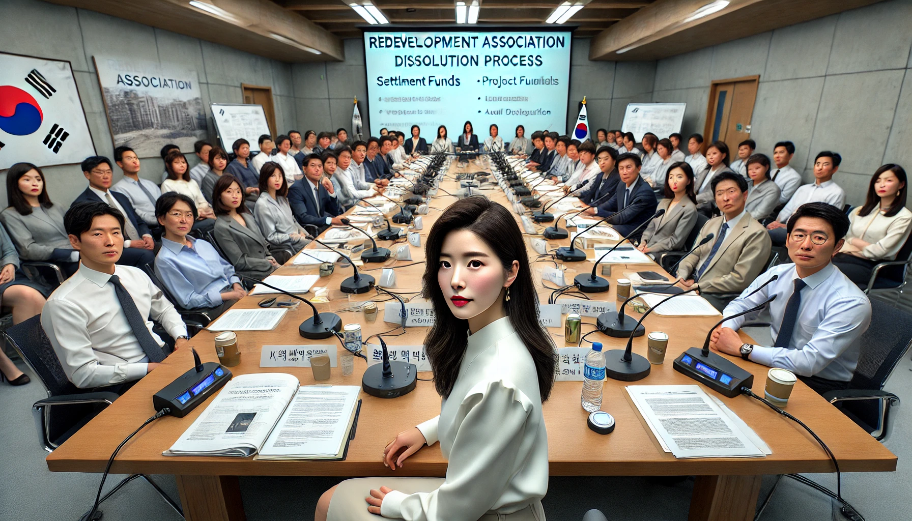 재개발 청산과 해산 관련 회의하는 이미지