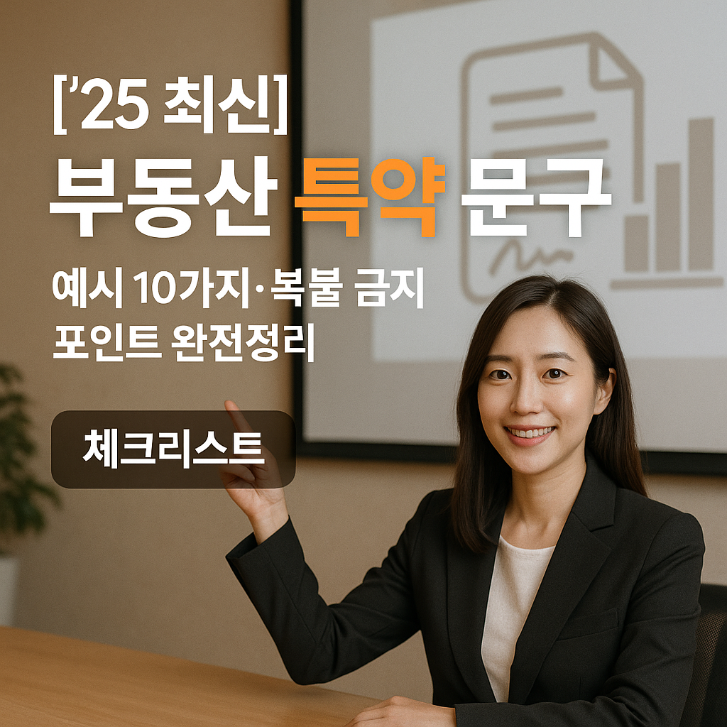 [&rsquo;25 최신] 부동산 특약 문구 ｜ 예시 10가지&middot;복붙 금지 포인트 완전정리