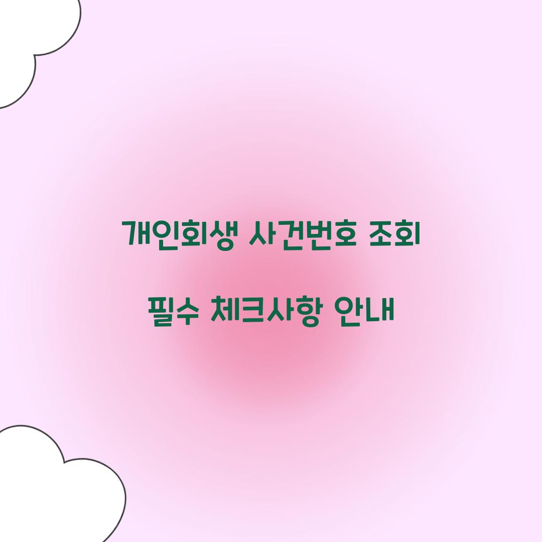 개인회생 사건번호 조회