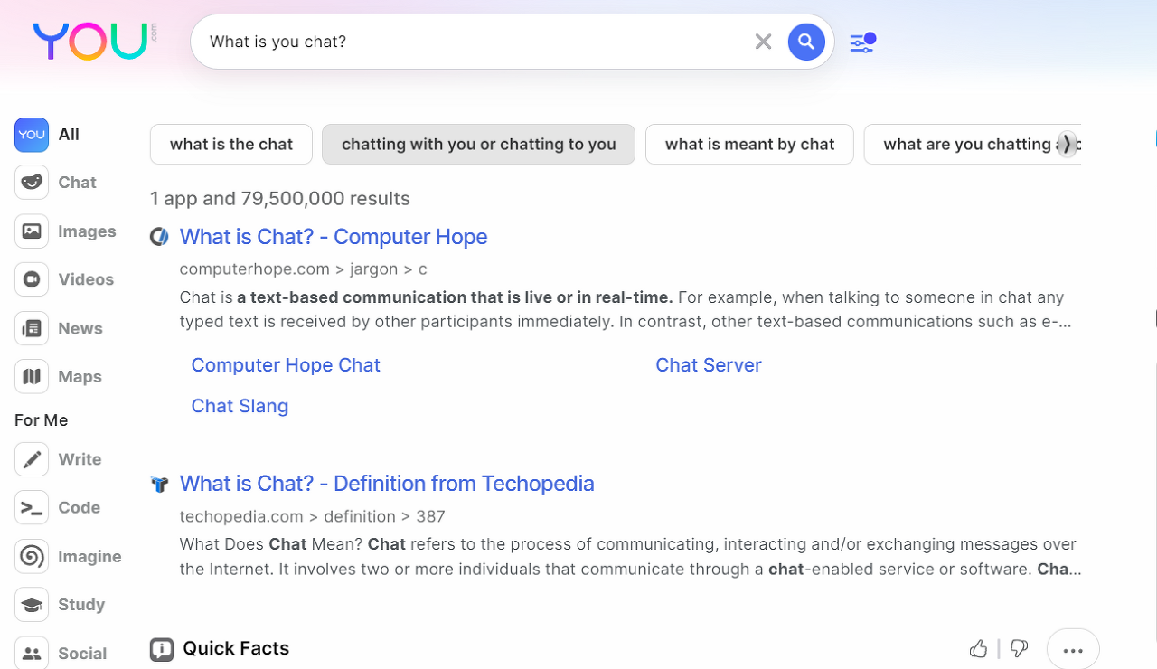 유챗(youChat)과 유닷컴