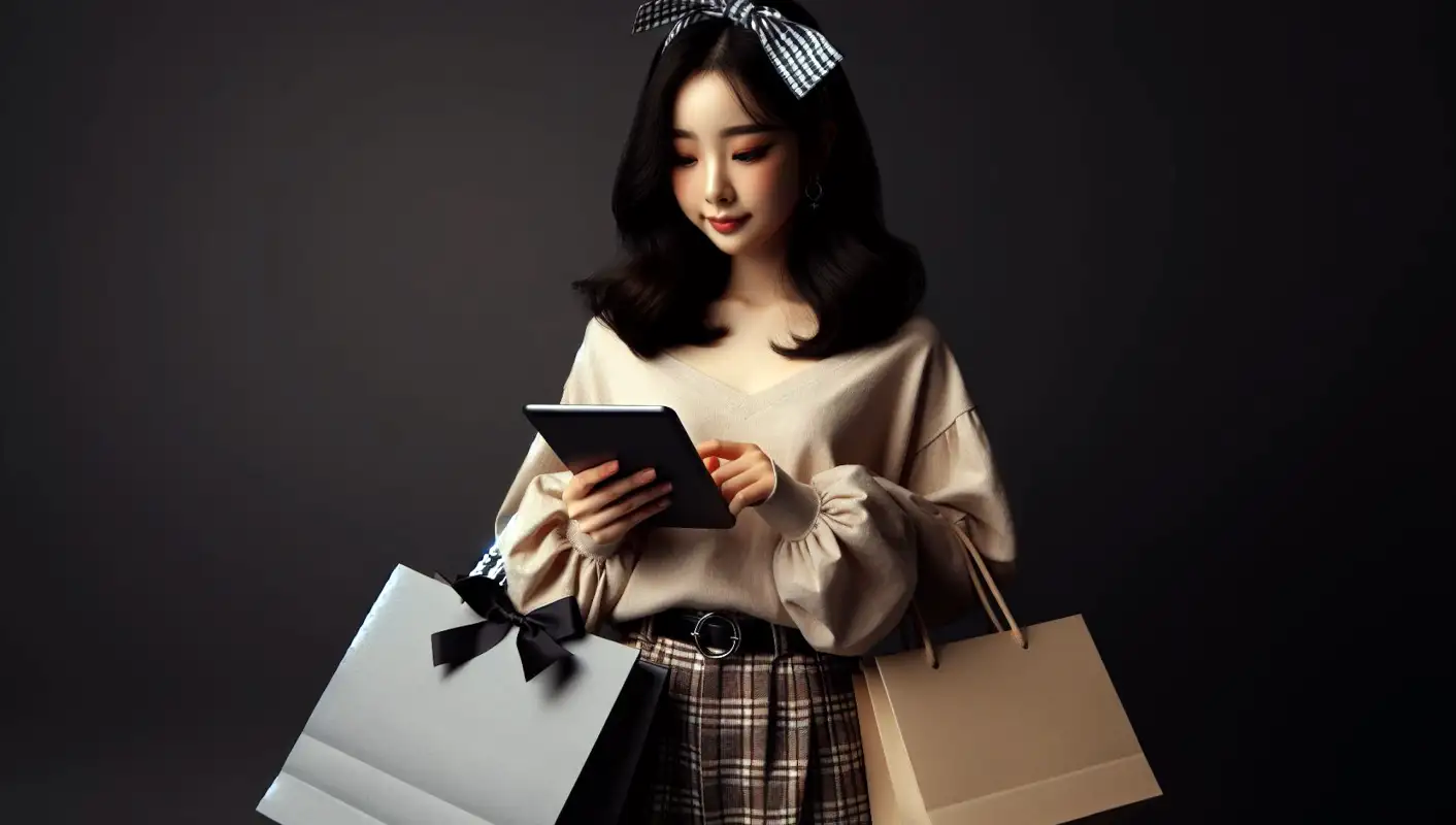 타오바오-이미지검색-오류-해결책으로-온라인-쇼핑하는-여성의-모습