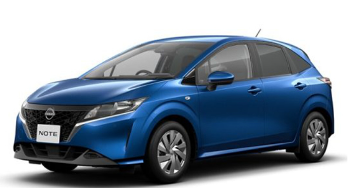 파란색 준중형 자동차 노트