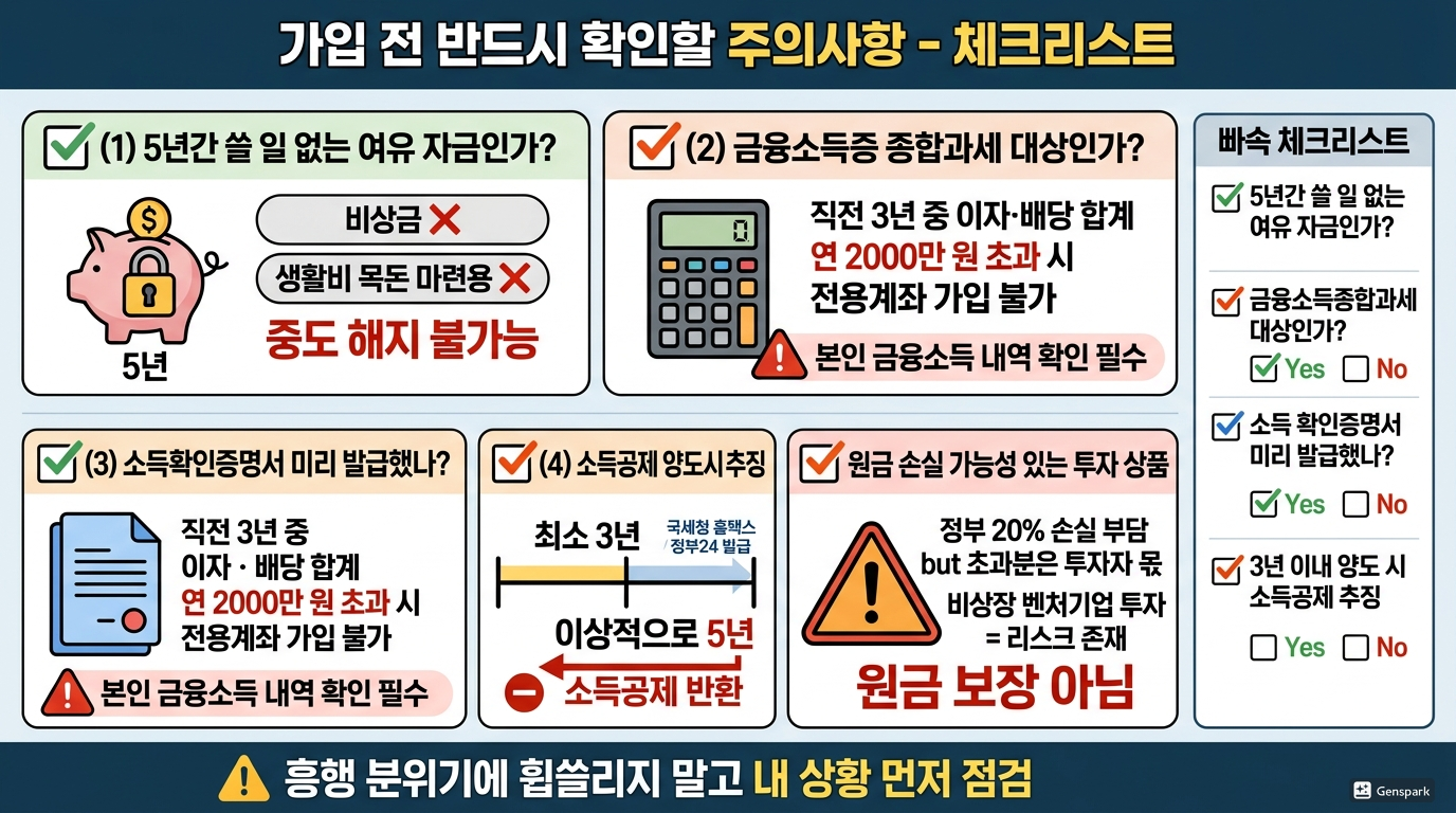 가입 전 반드시 확인할 주의사항