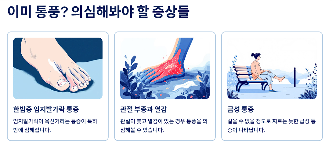 이미 통풍? 의심해봐야 할 증상들