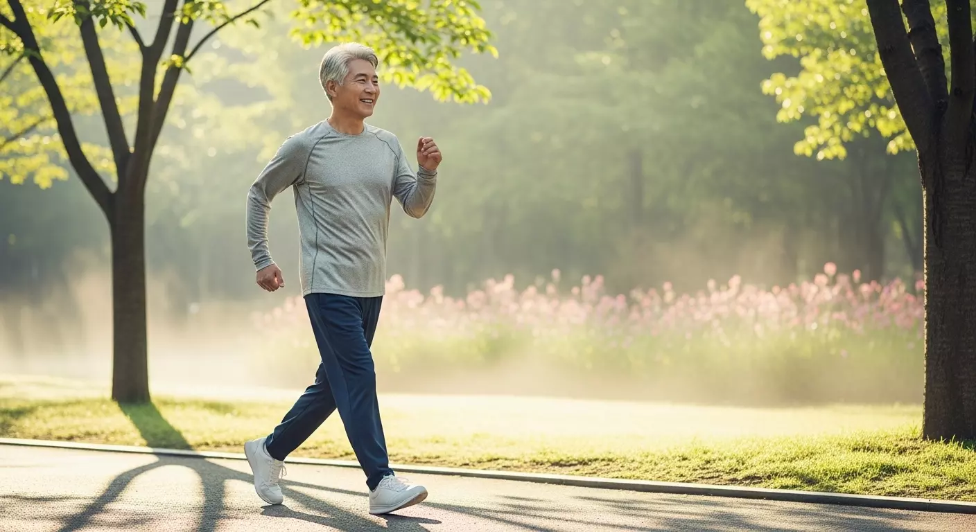 중년 남성이 운동하고 있는 이미지