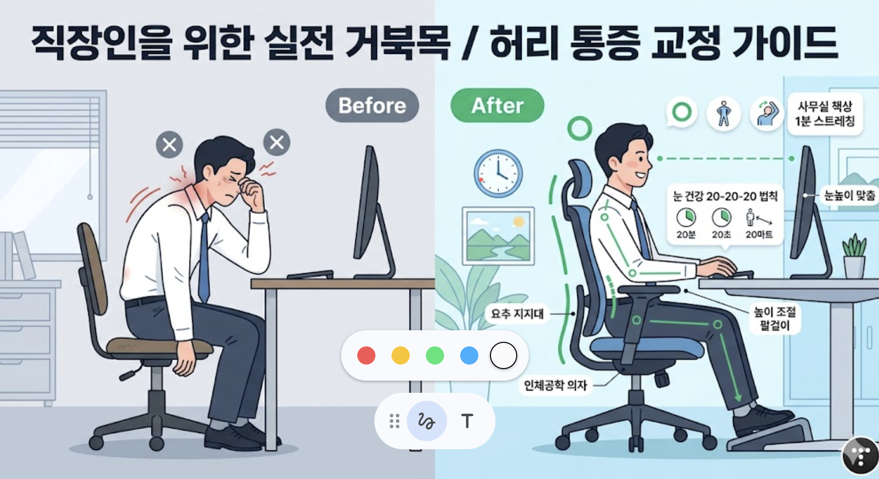 직장인을 위한 실전 거북목 허리 통증 교정 가이드