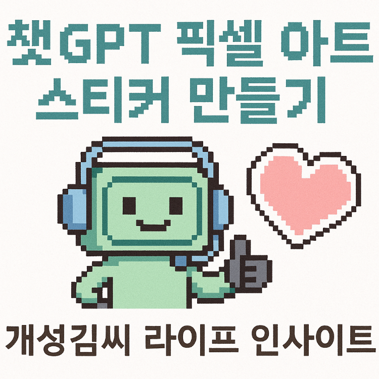 챗GPT 픽셀 아트 스티커 만들기,픽셀 캐릭터 무료 생성,스티커 만들기 툴 추천,이미지 생성 프롬프트,AI 픽셀 디자인 툴