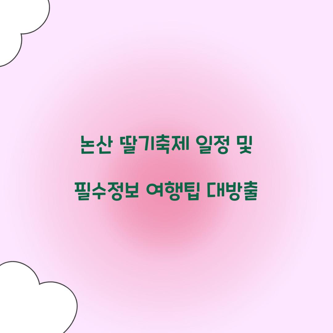 논산 딸기축제 일정