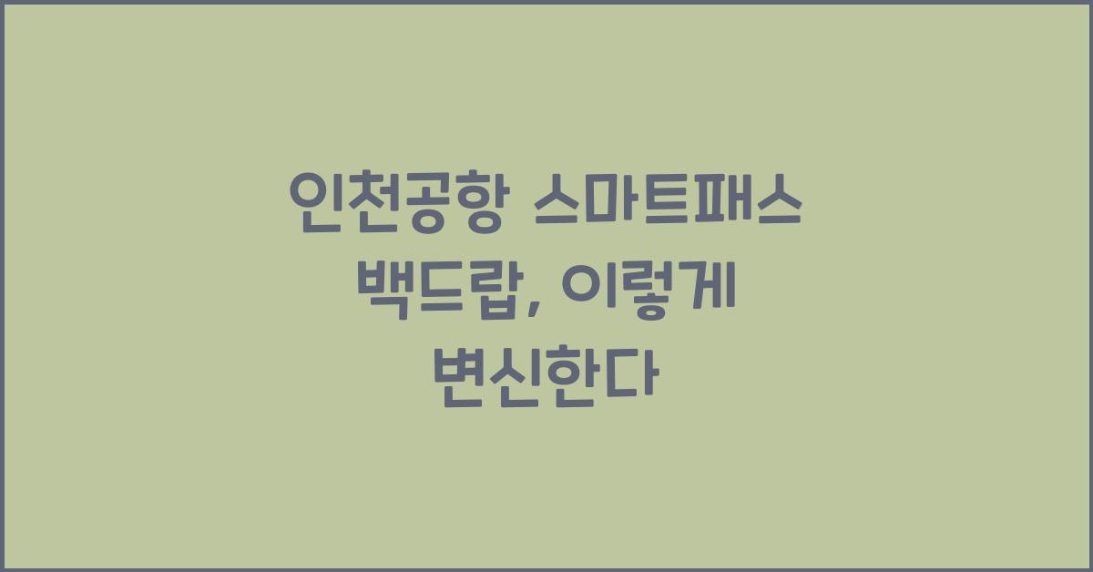 인천공항 스마트패스 백드랍